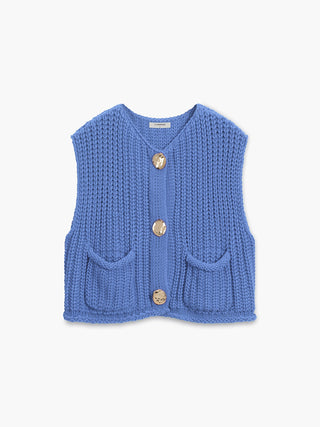 Crochet Button-Front Sweater Vest