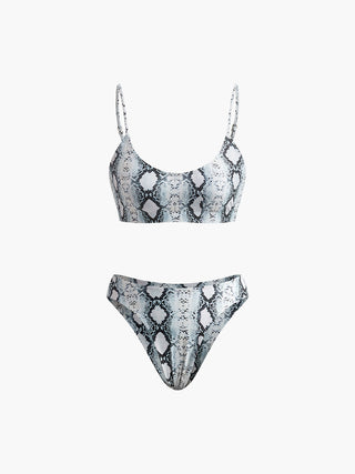 Print Strap Bikini Set