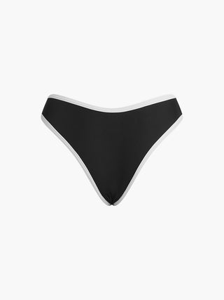 Contrast Strap Triangle Bikini Set