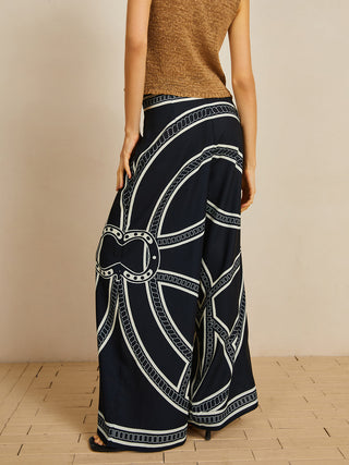 Print Wide Leg Pants