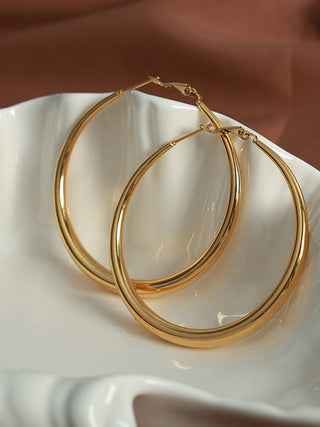 Large Classic Polished Gold Earrings