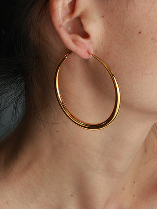 Large Classic Polished Gold Earrings