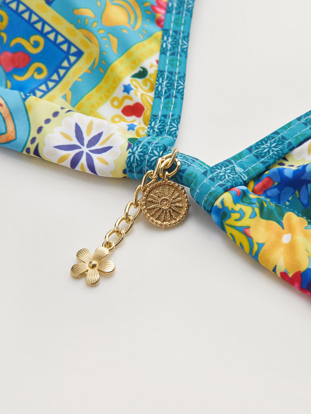 Print Adjustable Strap Bikini Set