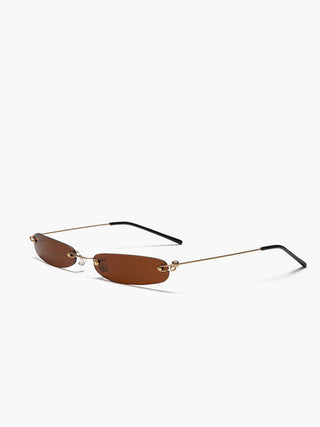 Narrow Rimless Rectangular Sunglasses