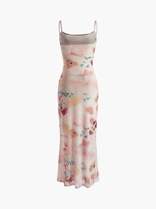 Slim Sexy Floral Print Long Dress