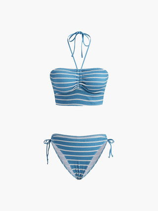 Halter Stripe Bikini Set