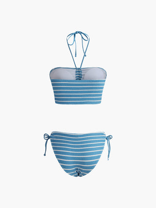 Halter Stripe Bikini Set