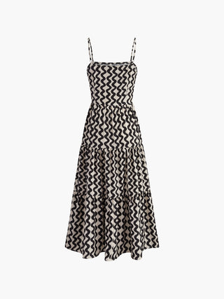 Print Zip Cami Long Dress