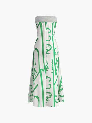 Print Zipper Off-Shoulder Wrap Dress