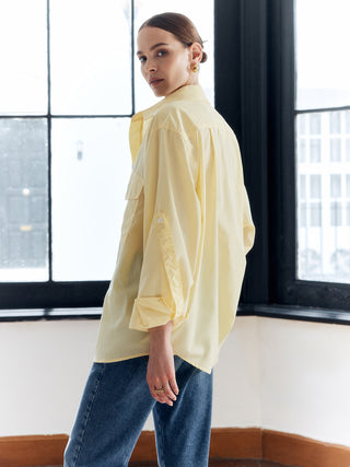 Oversized Solid Pockets Shirt