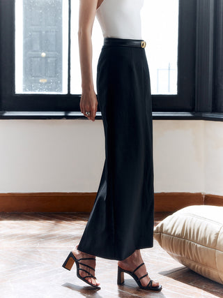 Elegant Solid Split Skirt