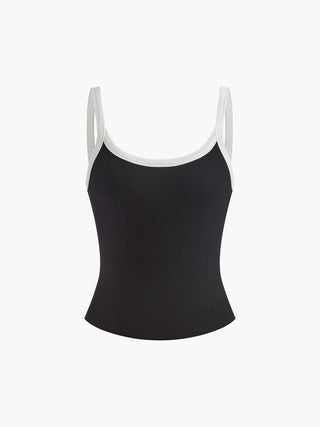 Contrast Trim Slim Stretch Tank Top