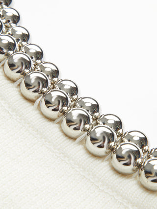 Solid Metal Ball Decoration Knit Top