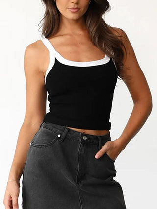 Contrast Trim Slim Stretch Tank Top