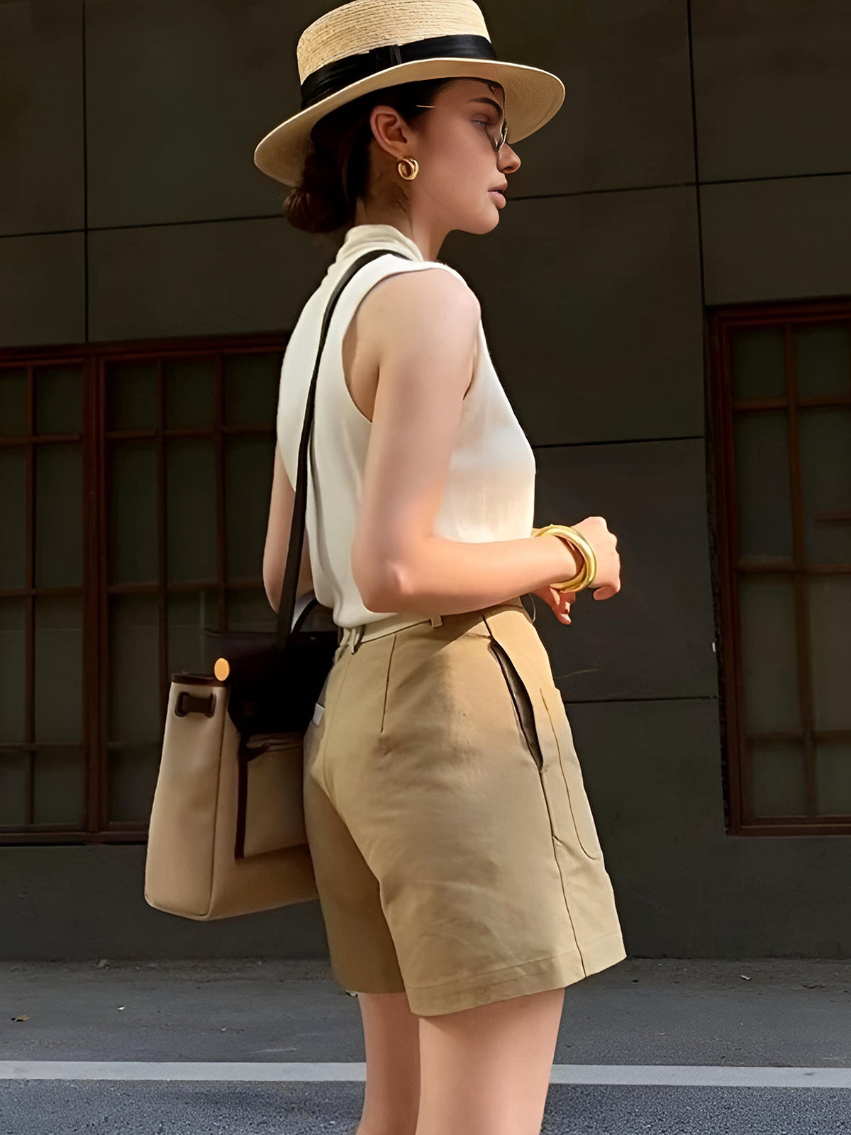 Solid V-Neck Loose Sweater Vest