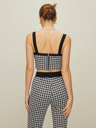 Houndstooth Print Pants Set