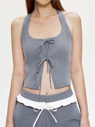 Knotted Halter Tank Top