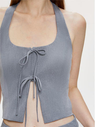 Knotted Halter Tank Top