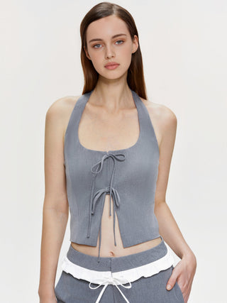 Knotted Halter Tank Top