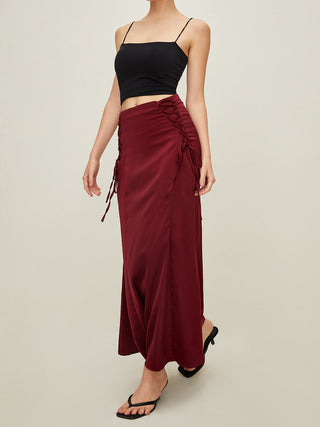 Drawstring Maxi Skirt