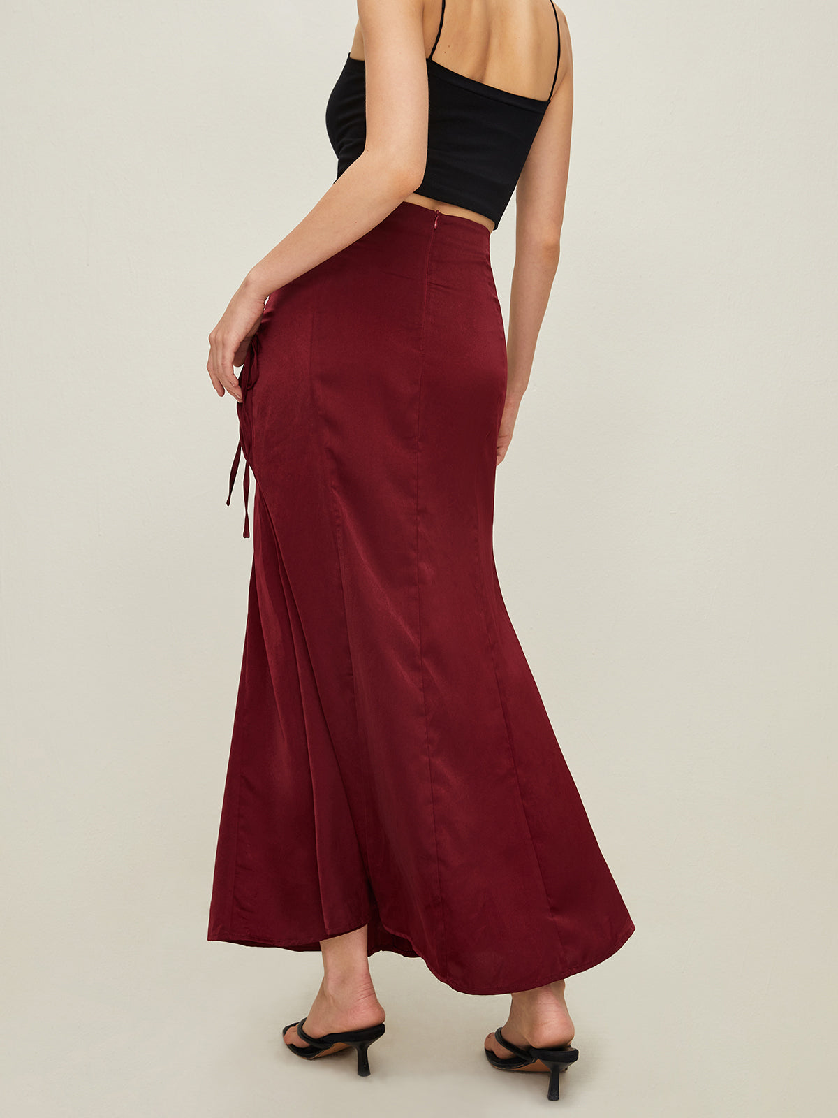 Drawstring Maxi Skirt
