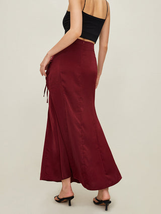 Drawstring Maxi Skirt