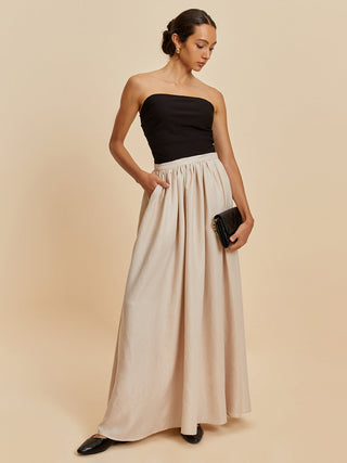 Solid Ruched Skirt