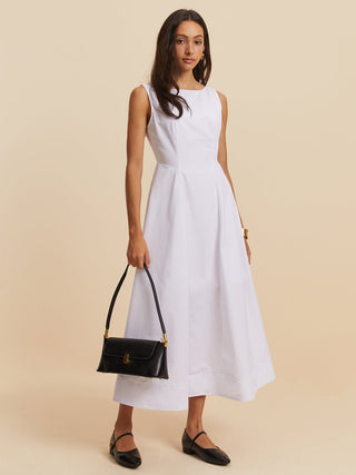 Cotton Crew Neck Sleeveless Dress