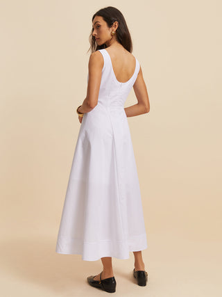 Cotton Crew Neck Sleeveless Dress