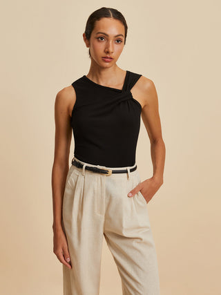 Asymmetrical Sleeveless Stretch Tank Top