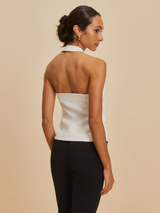 Backless Cross-Over Collar Tank Top