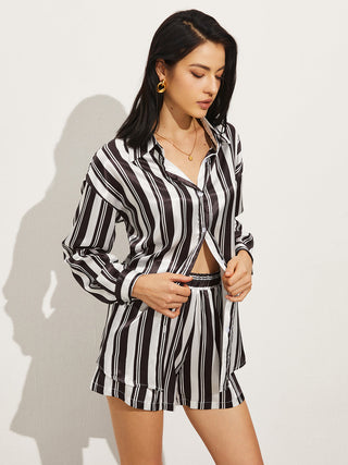 Oversized Stripe Shorts Set