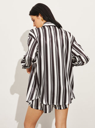 Oversized Stripe Shorts Set