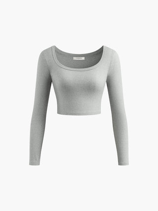 Long Sleeve Slim Fit Crop Top