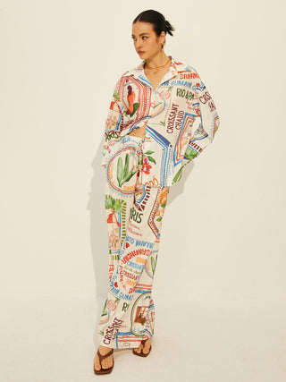 Printed Long Sleeve Pants Set