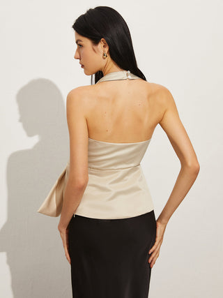 Bow Backless V-Neck Tank Top