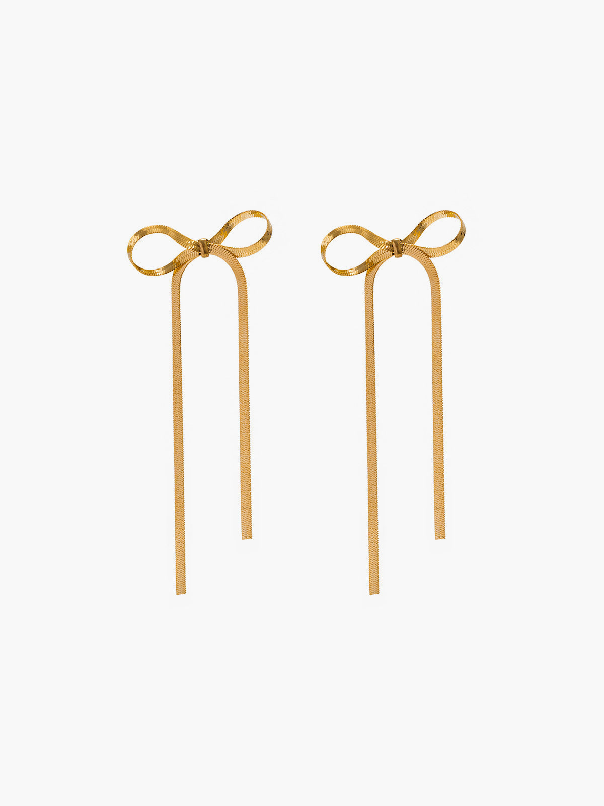 Metal Ribbon Bow Earrings