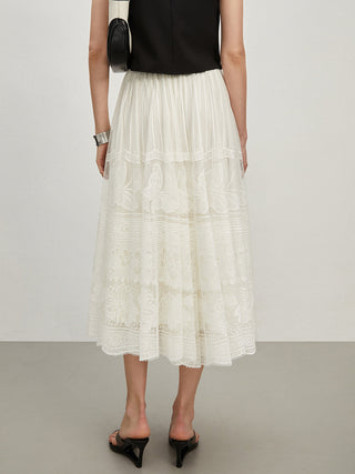 Lace Semi-Sheer Skirt