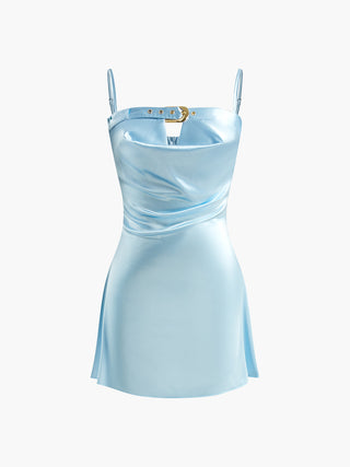 Cowl Neck Bodycon Satin Dress