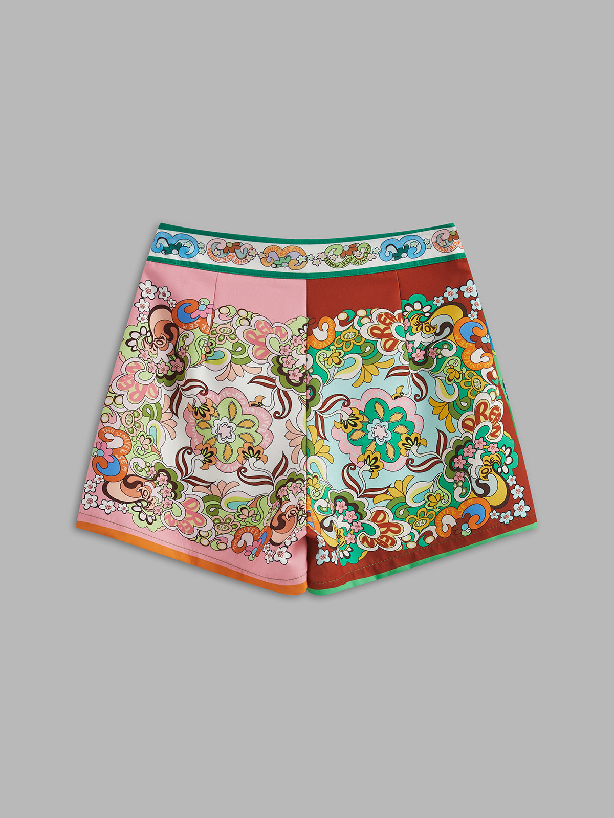 Printed Pleated Ball Button Shorts Set