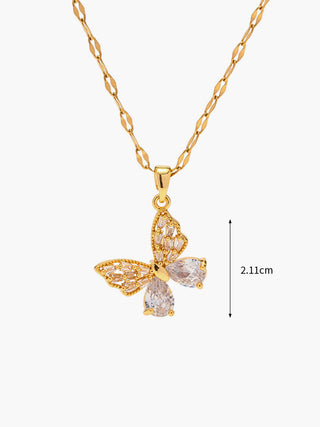 Golden Radiance Butterfly Necklace