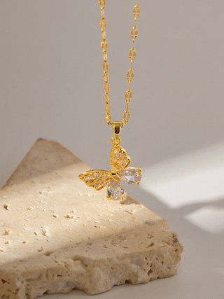 Golden Radiance Butterfly Necklace