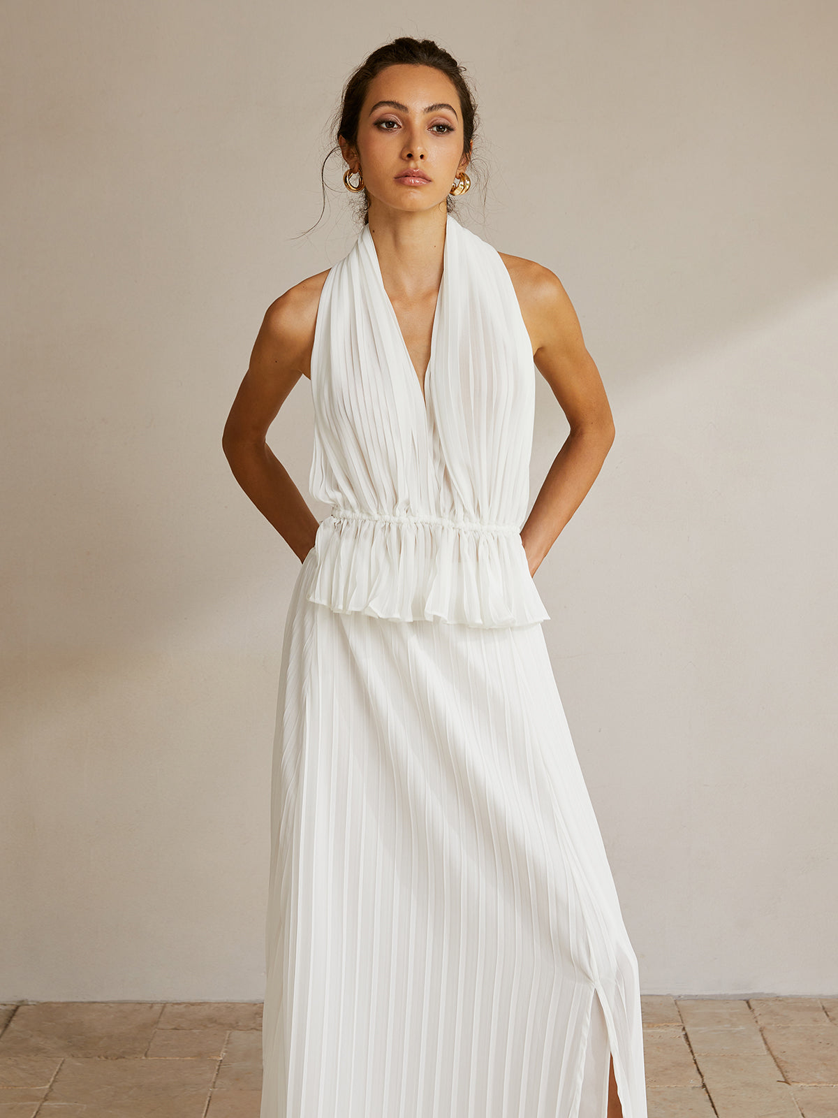 Elegant Halter Backless Skirt Set