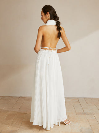 Elegant Halter Backless Skirt Set