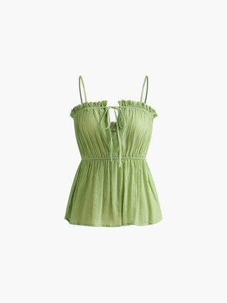 Pleated Cami Top With Long Pants Set